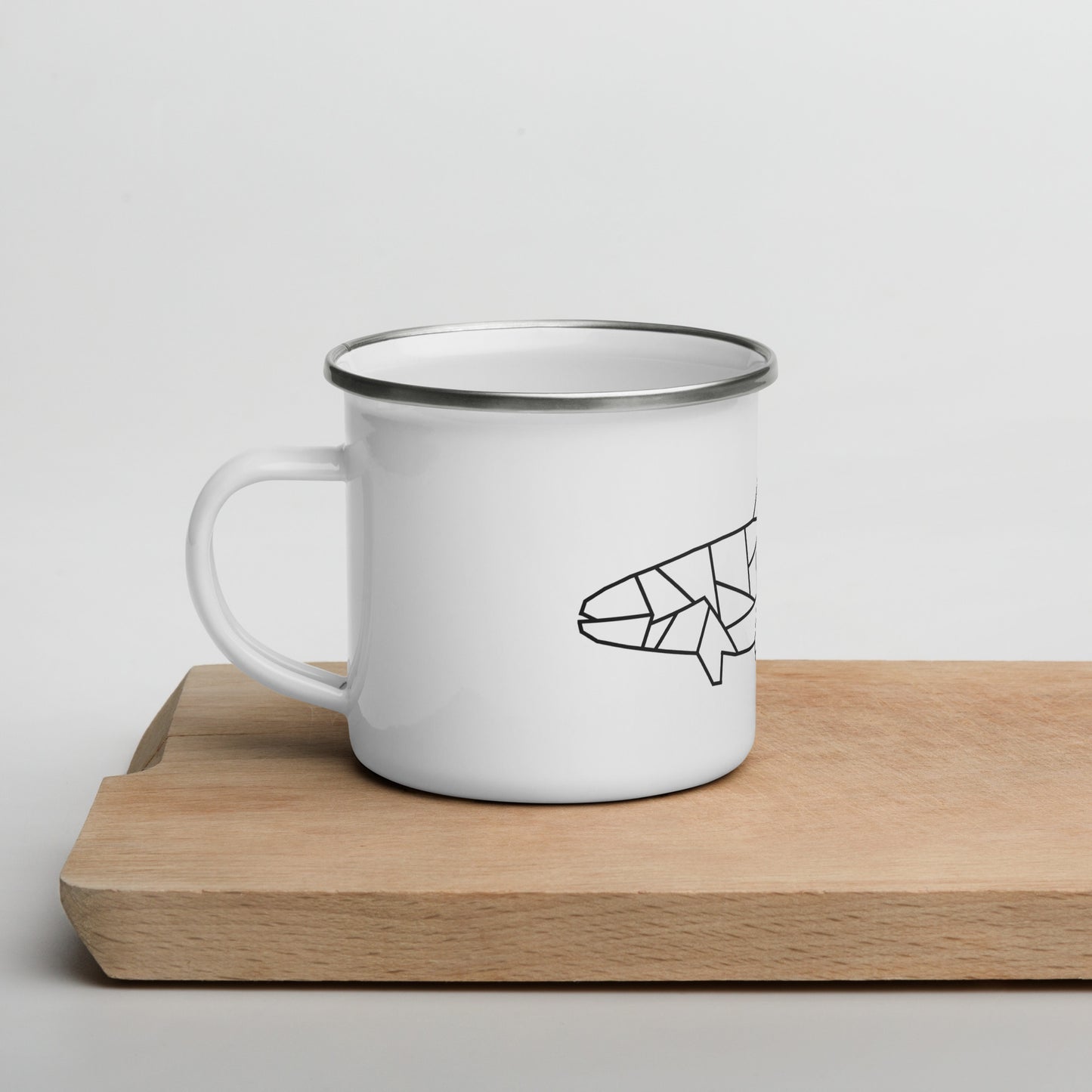 Forellen-Logo Emaille-Tasse