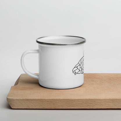 carp logo enamel mug