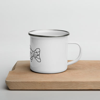 carp logo enamel mug